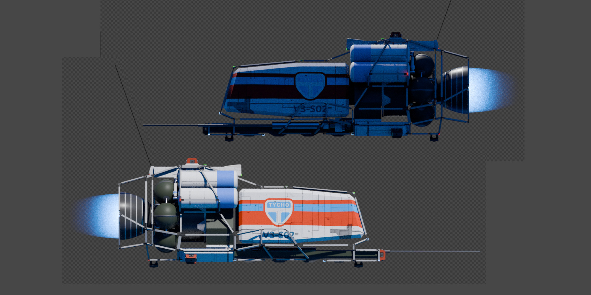 Space Shuttle Model Low-poly 3D model_3