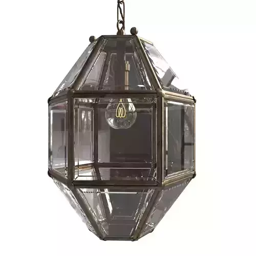 Large Multi Facetted Hanging Lantern