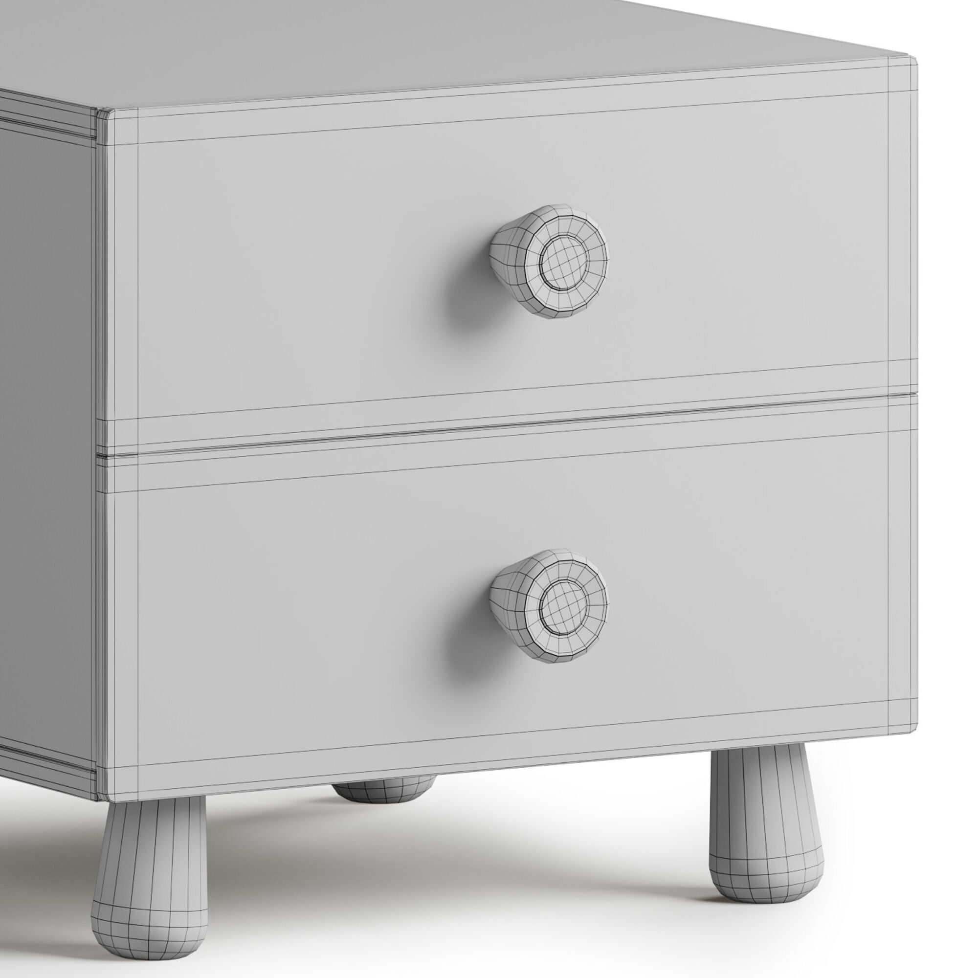 Bedside Table with a Door 3D model_14