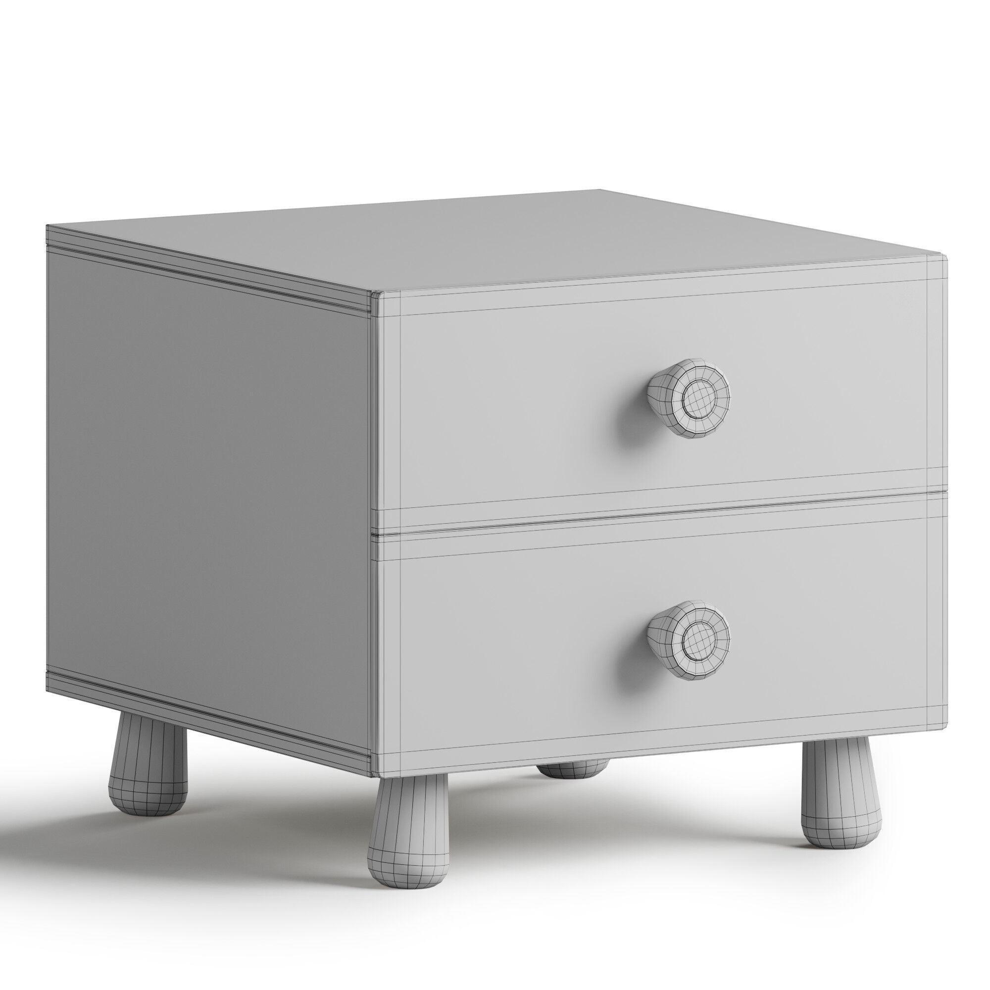 Bedside Table with a Door 3D model_13