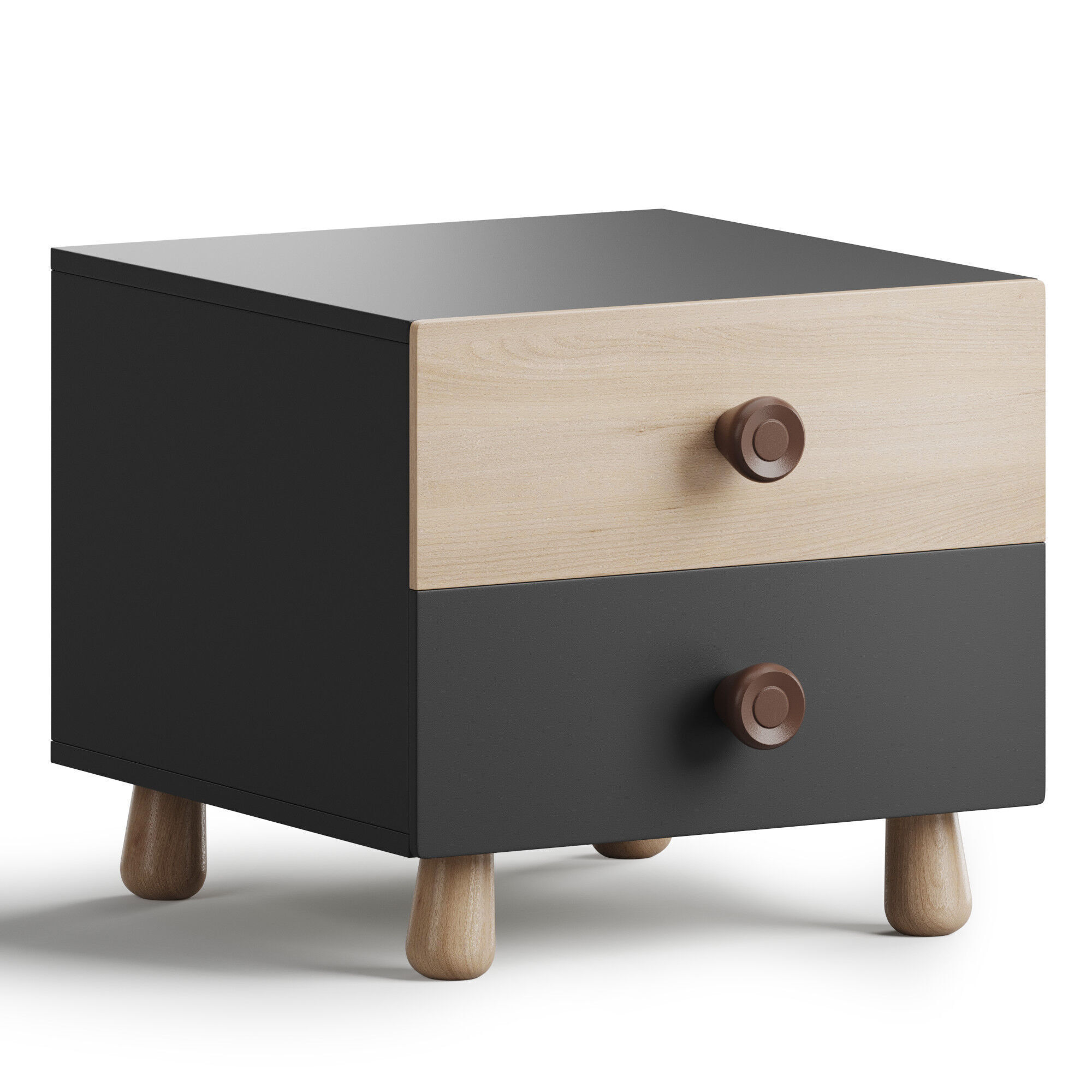 Bedside Table with a Door 3D model_1