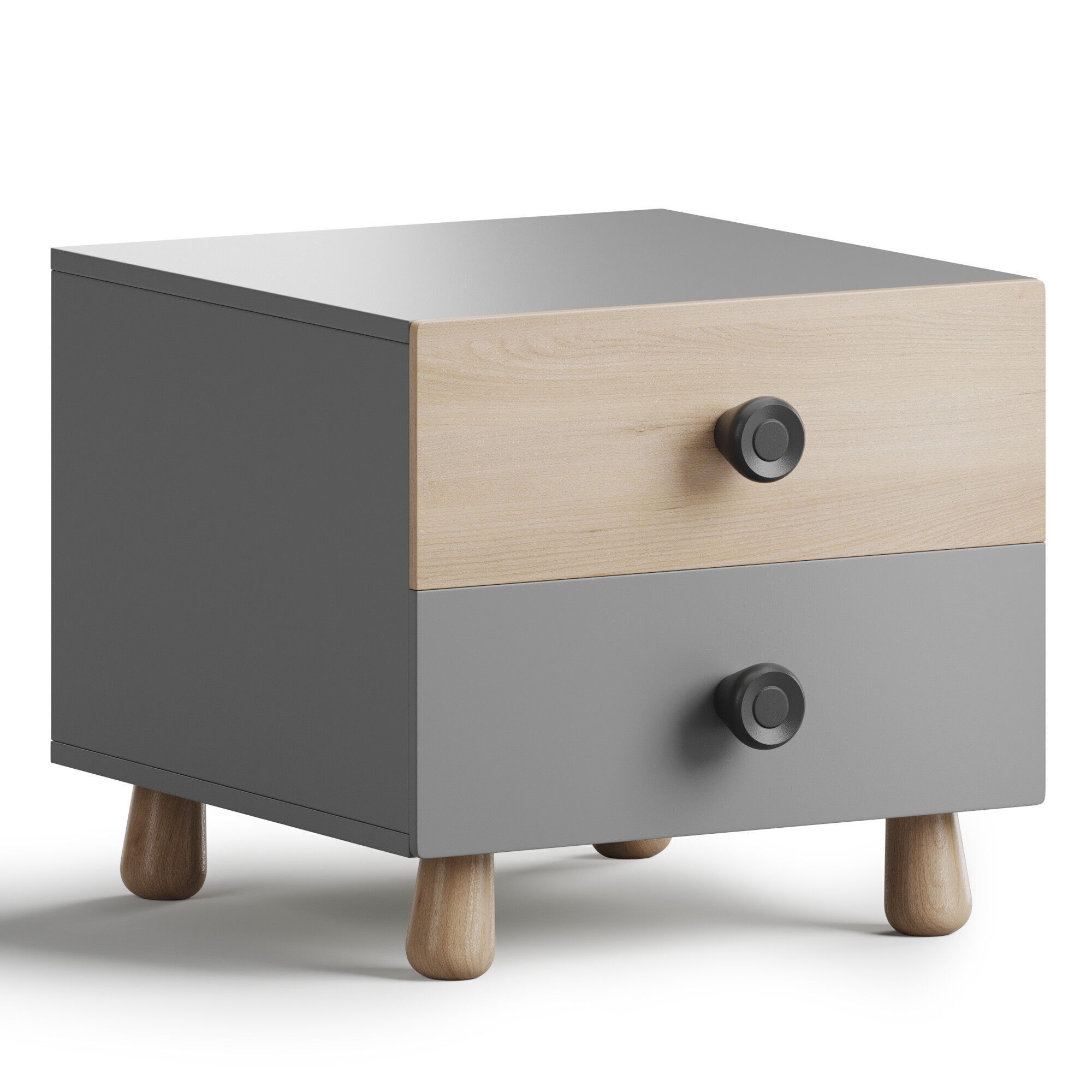 Bedside Table with a Door 3D model_3