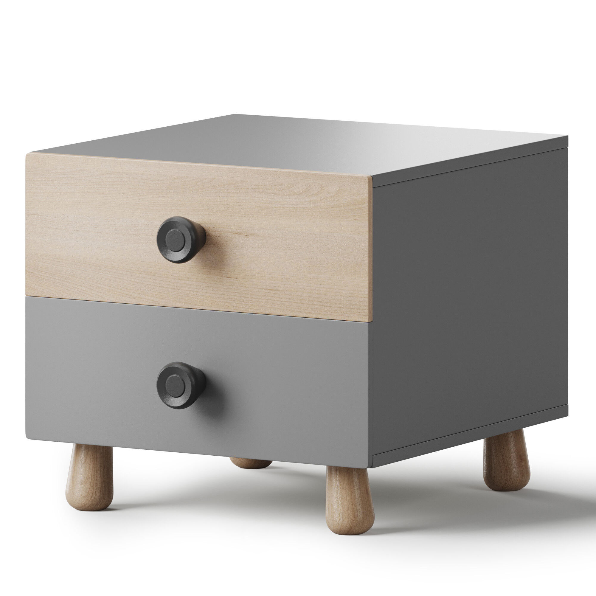 Bedside Table with a Door 3D model_4