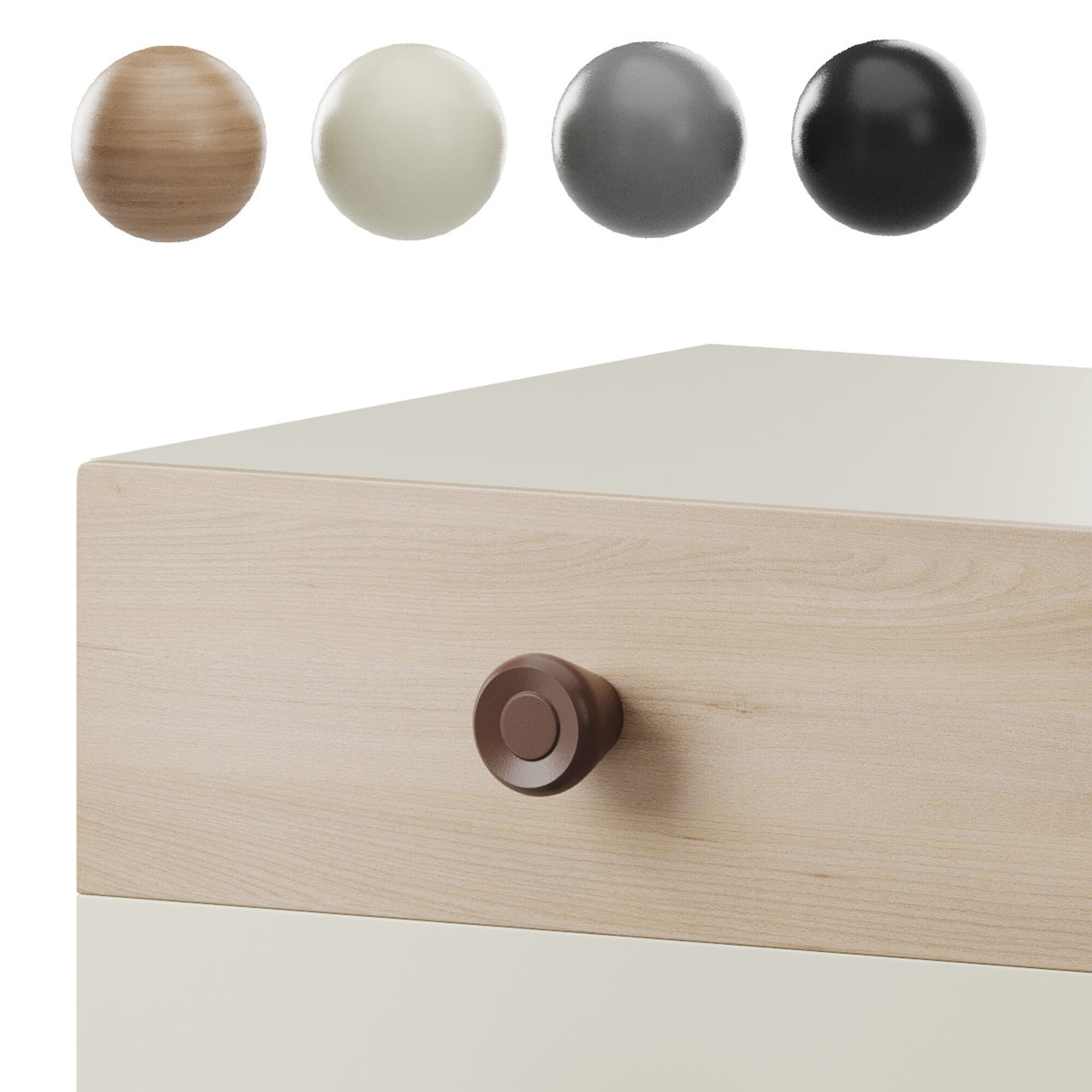 Bedside Table with a Door 3D model_8