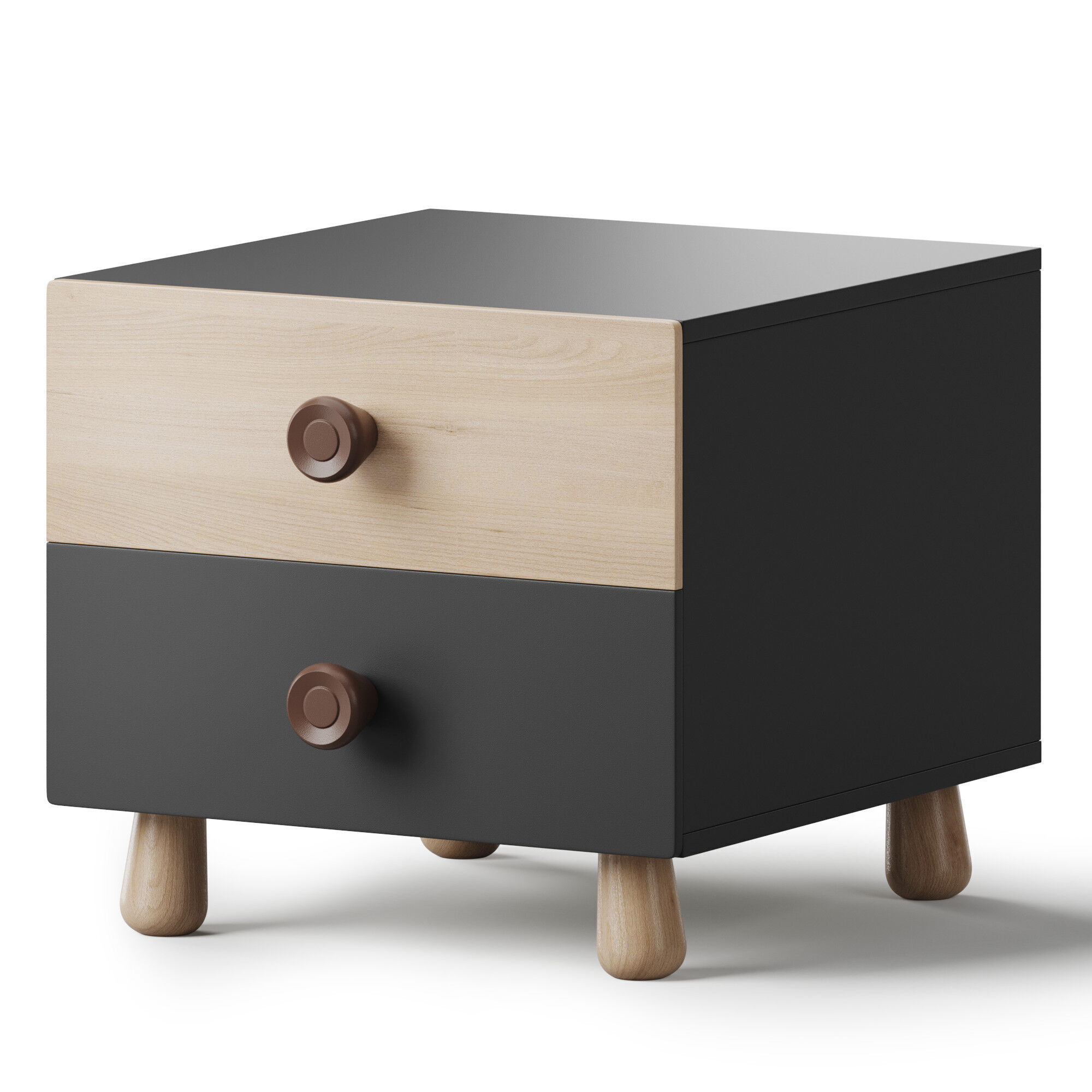 Bedside Table with a Door 3D model_9