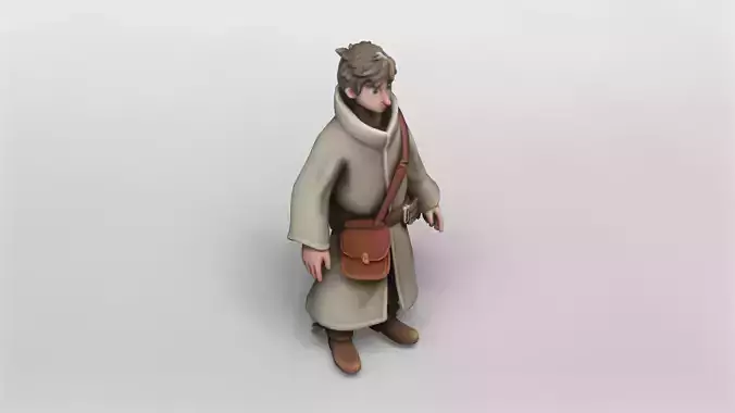 Stylized Young Adventurer Character 3D Model