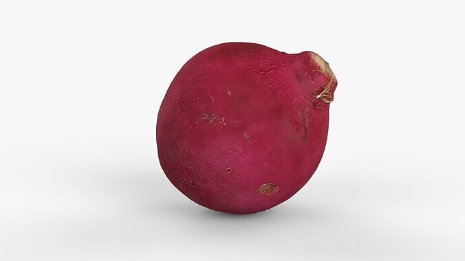 Red Radish - Whole Root Vegetable Scan Low-poly 3D model 2