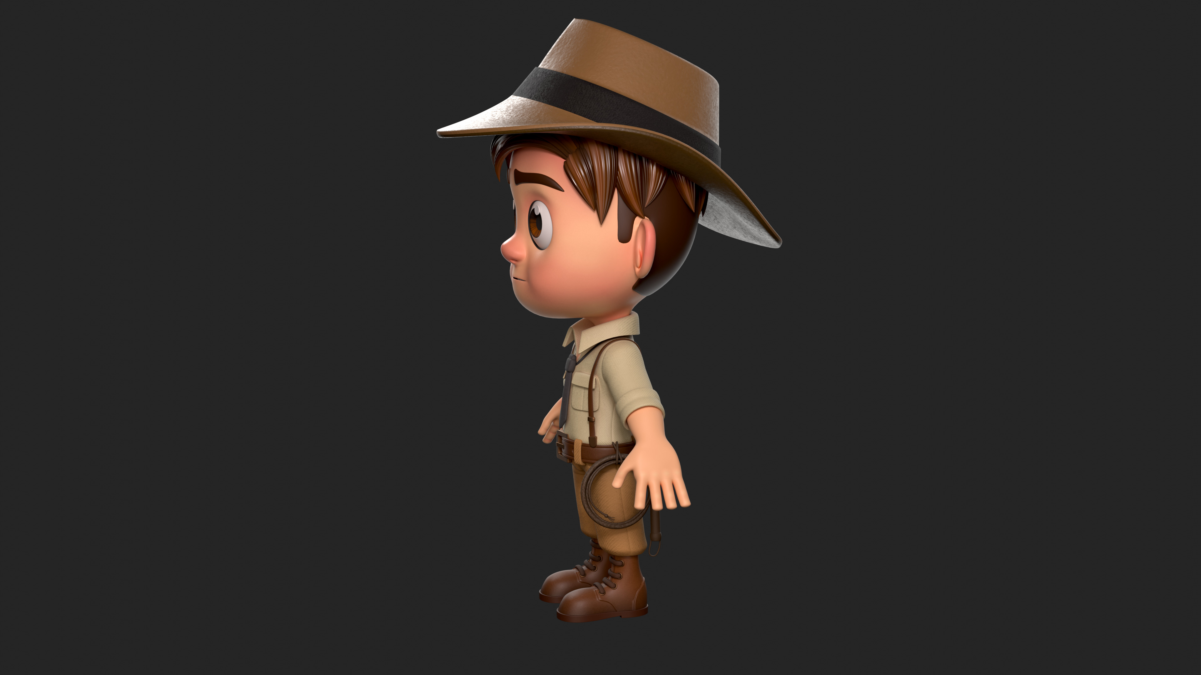 Cartoon boy Low-poly 3D model_2