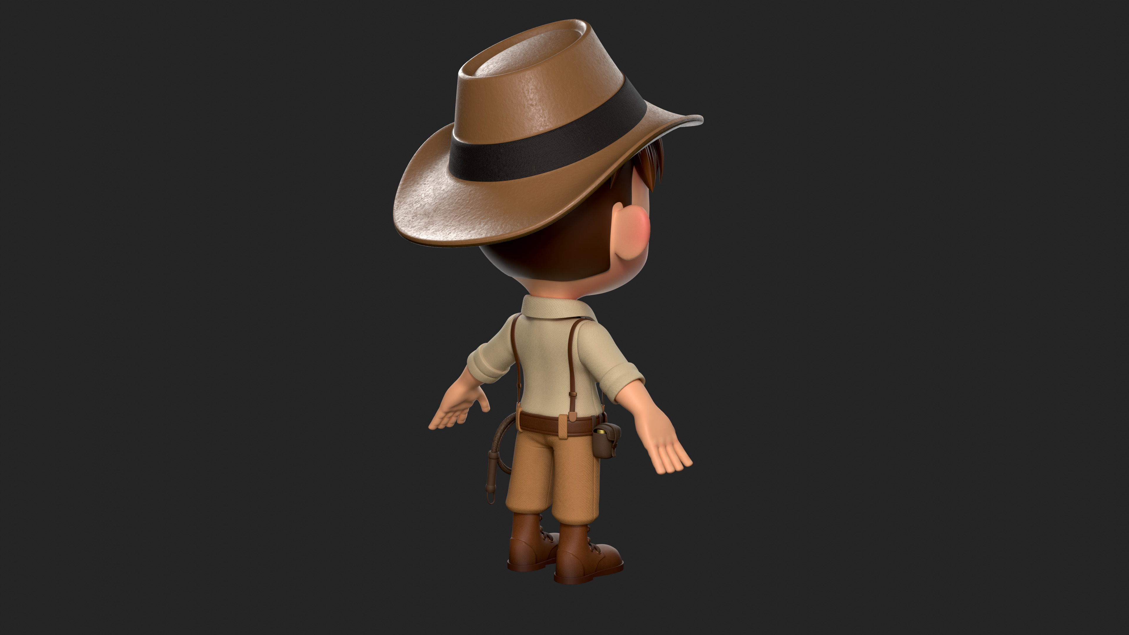 Cartoon boy Low-poly 3D model_6