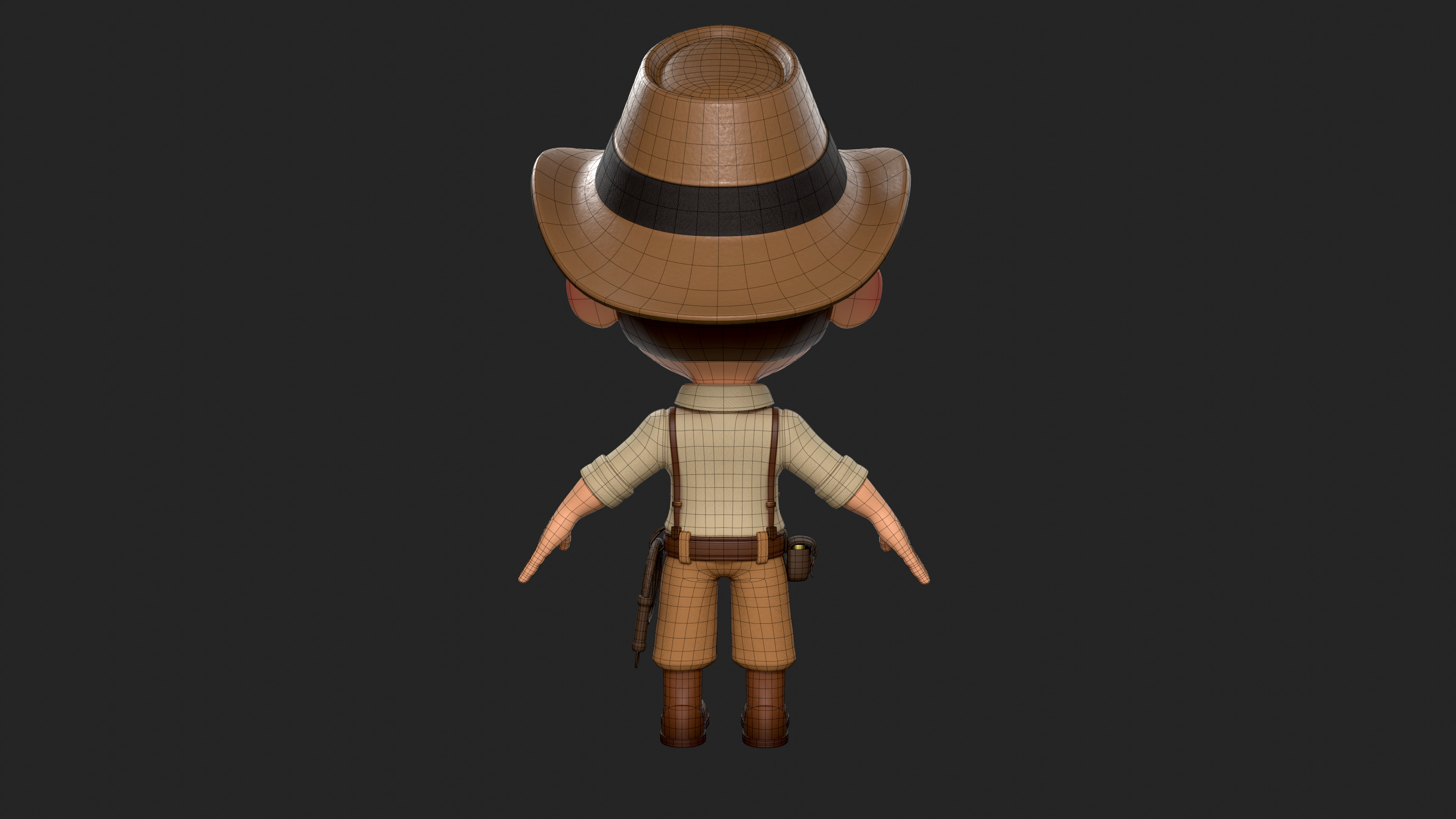 Cartoon boy Low-poly 3D model_13