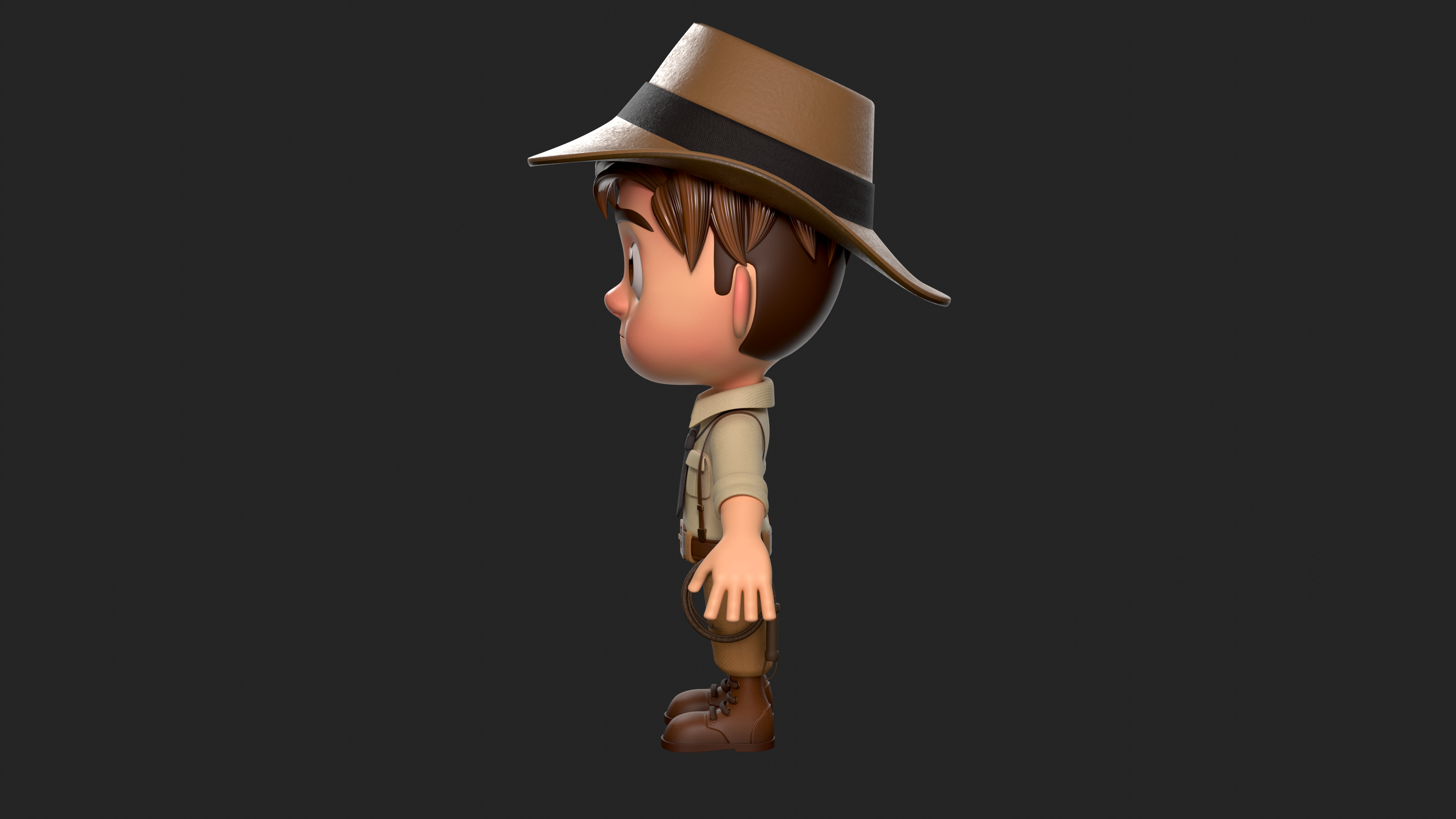 Cartoon boy Low-poly 3D model_3