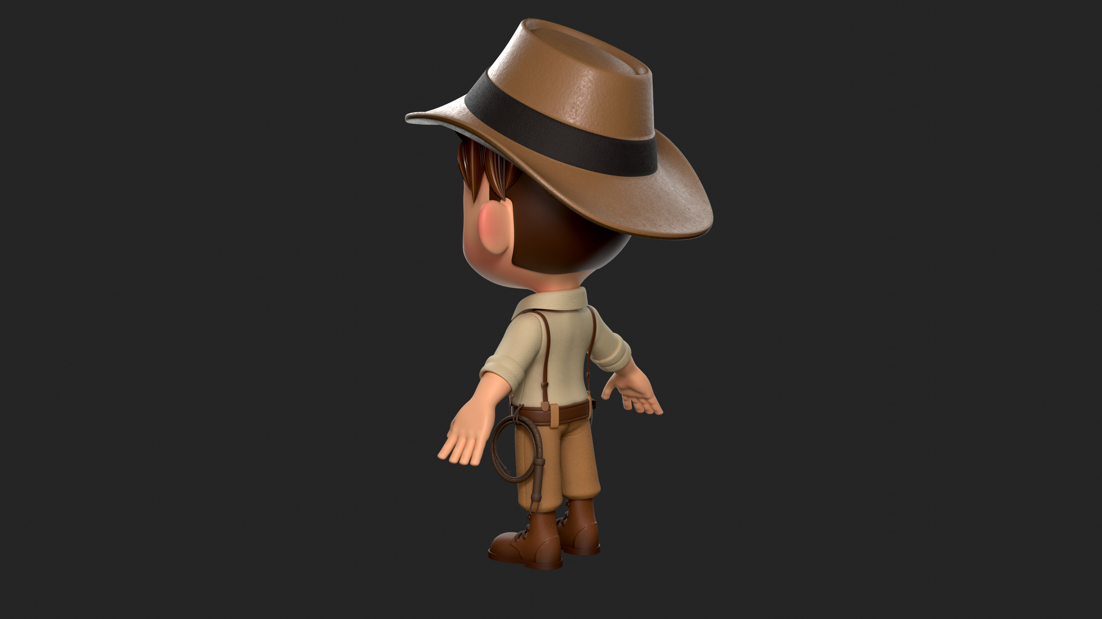 Cartoon boy Low-poly 3D model_4