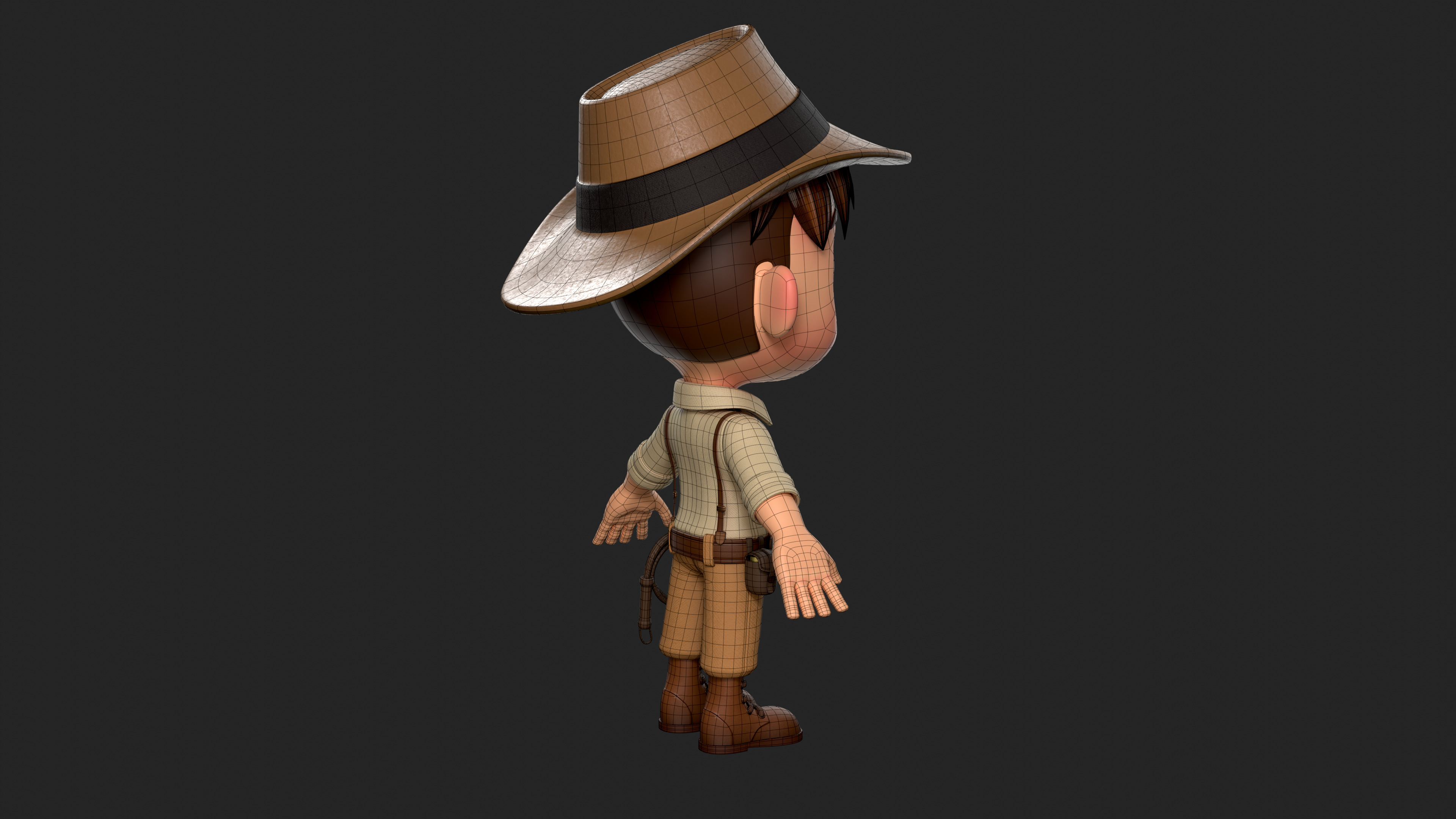 Cartoon boy Low-poly 3D model_14