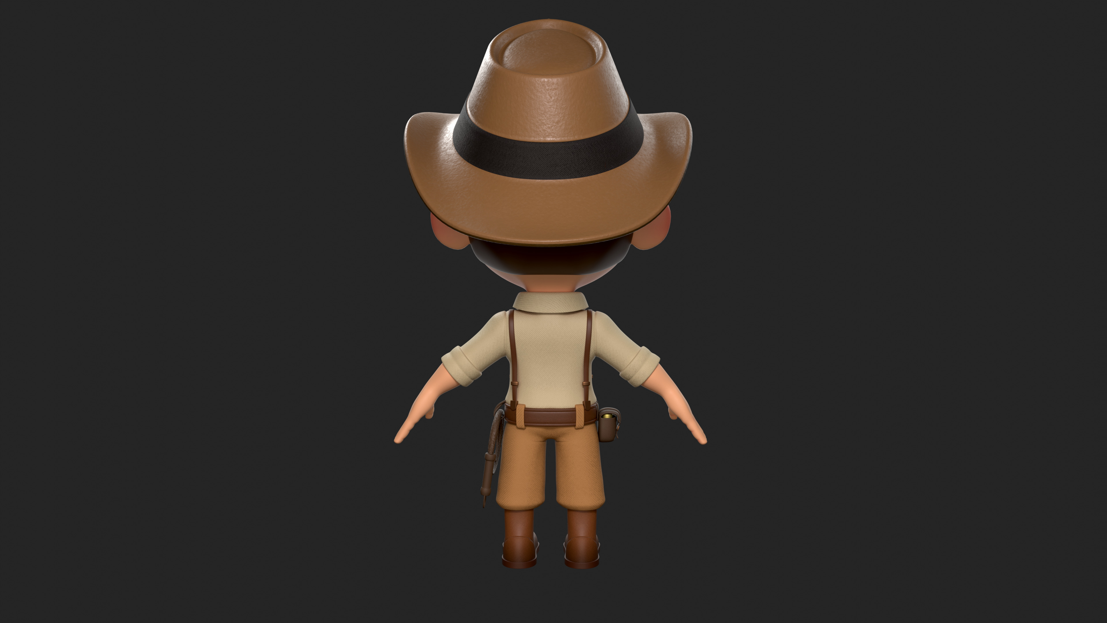 Cartoon boy Low-poly 3D model_5