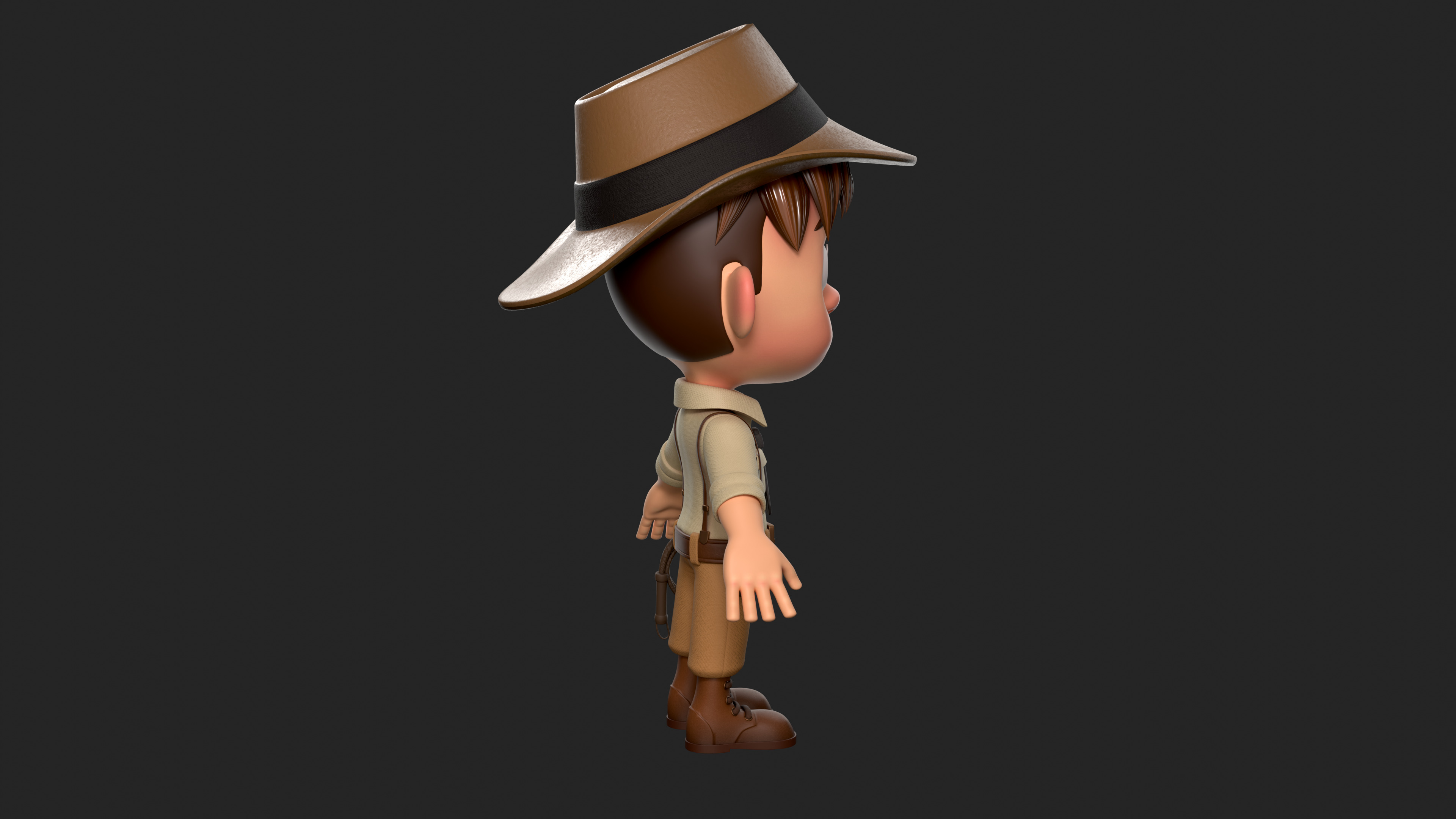Cartoon boy Low-poly 3D model_7