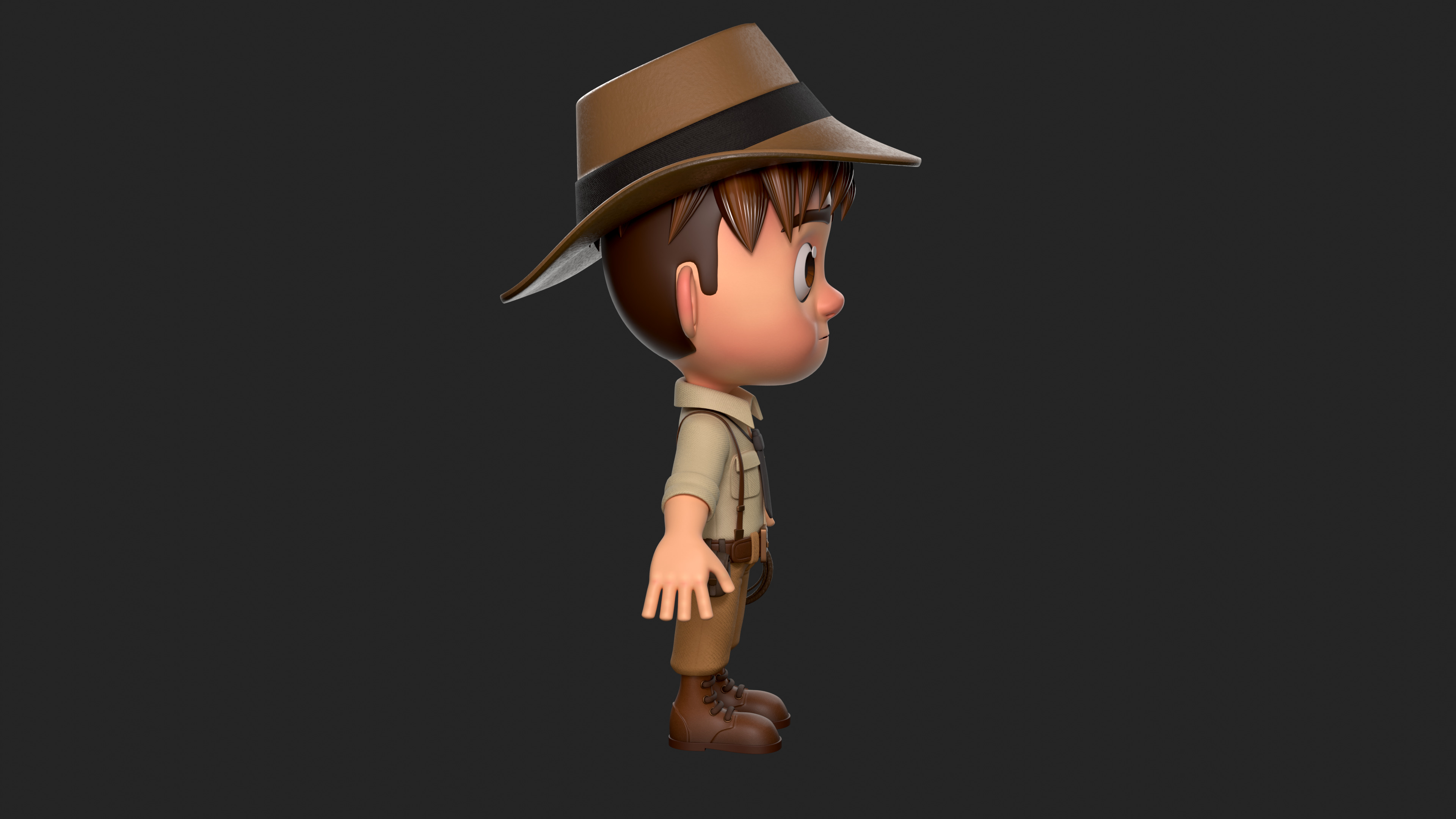 Cartoon boy Low-poly 3D model_8