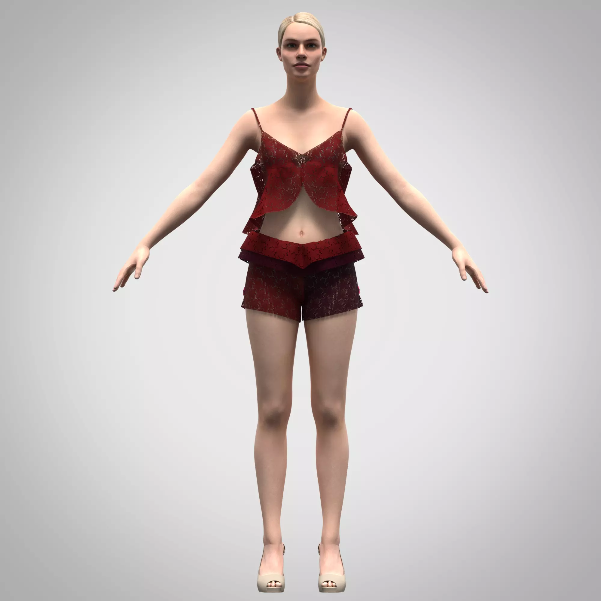 3D CLOTHING NIGHTWEAR SET Low-poly 3D model