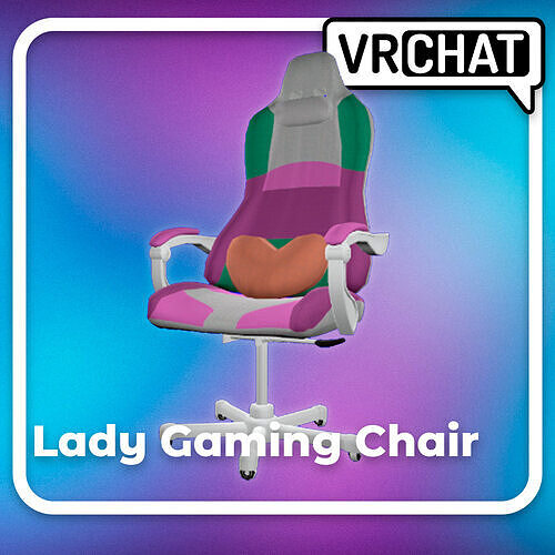 Lady Gaming Chair - Pink Purple 3D model