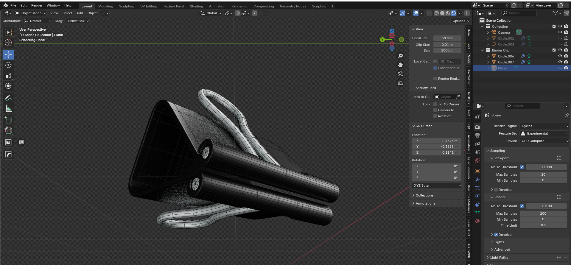 Binder Clip 3d Model Low-poly 3D model_4