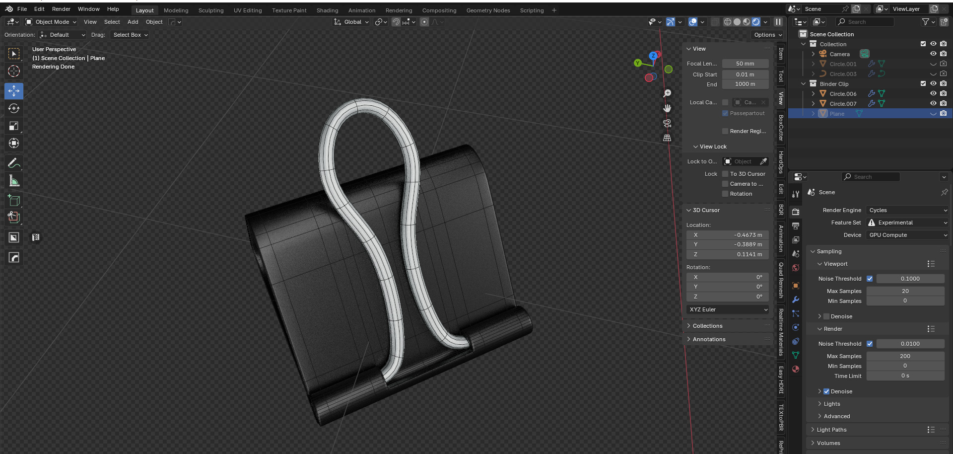 Binder Clip 3d Model Low-poly 3D model_5