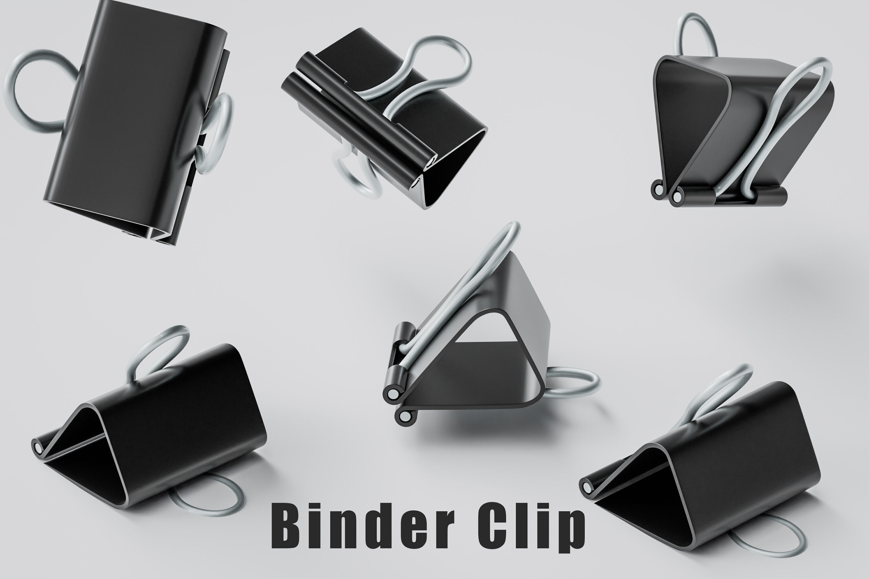 Binder Clip 3d Model Low-poly 3D model_2