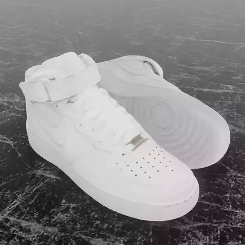 NIKE AIR FORCE 1 MID WHITE 3D SHOES
