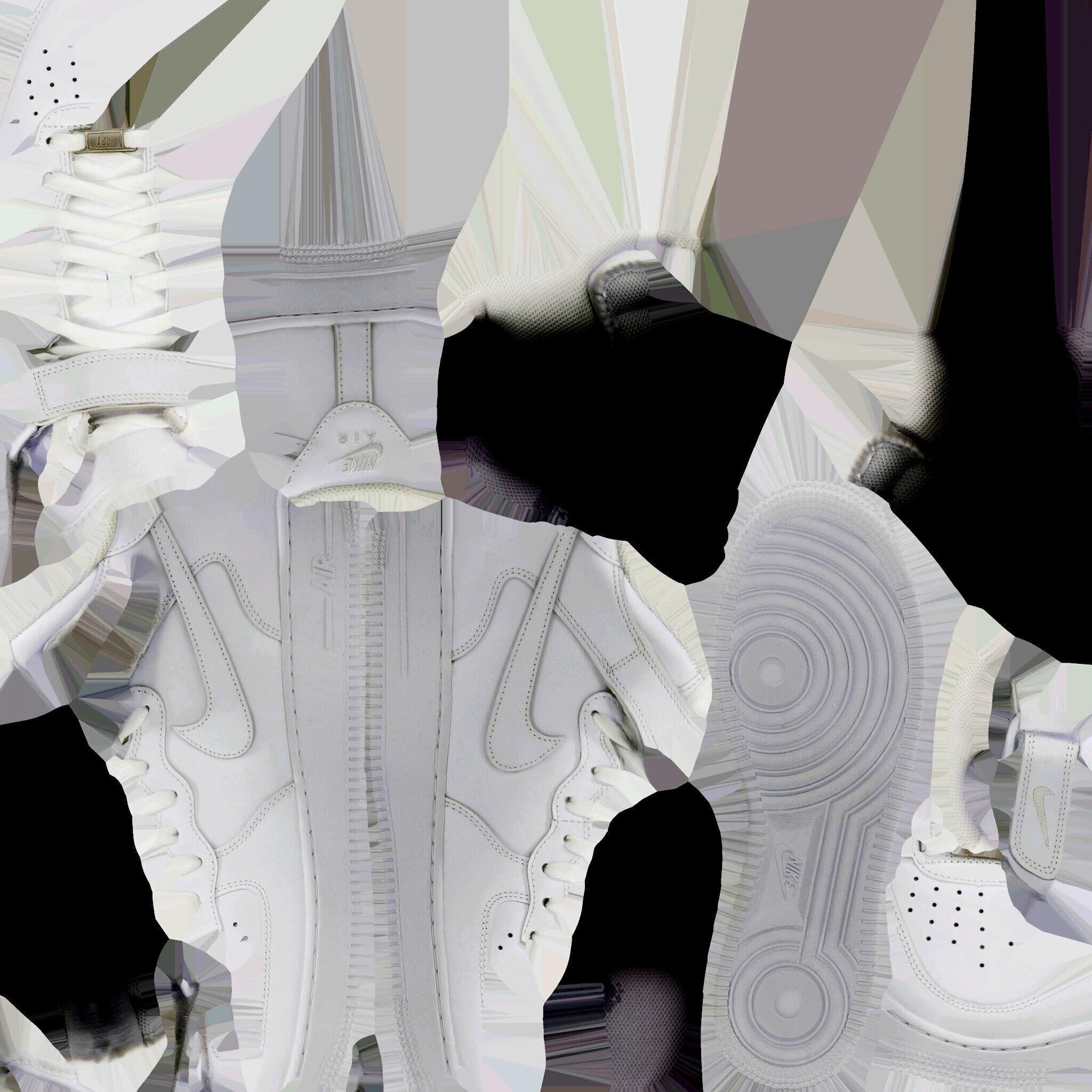 NIKE AIR FORCE 1 MID WHITE 3D SHOES Low-poly 3D model_14