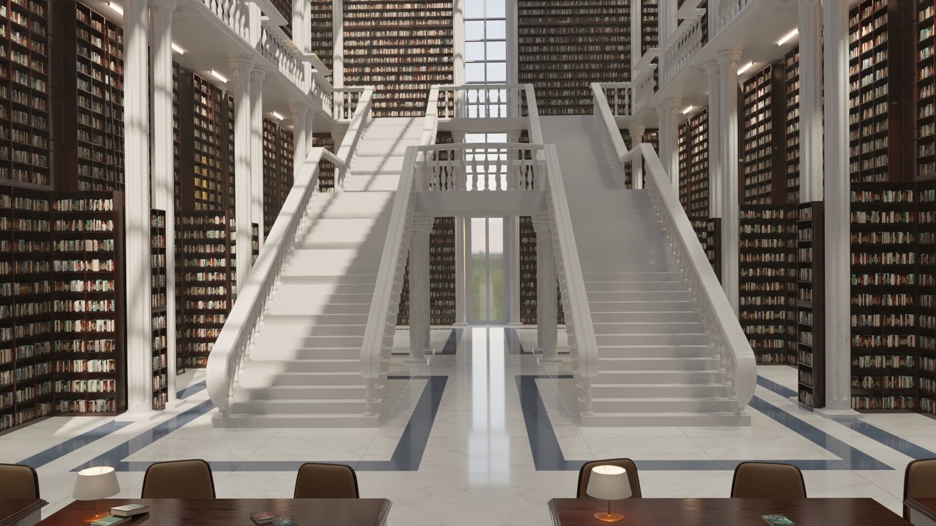 Grand European Library 3D model_4