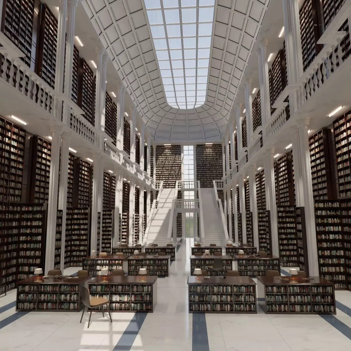 Grand European Library 3D model_0