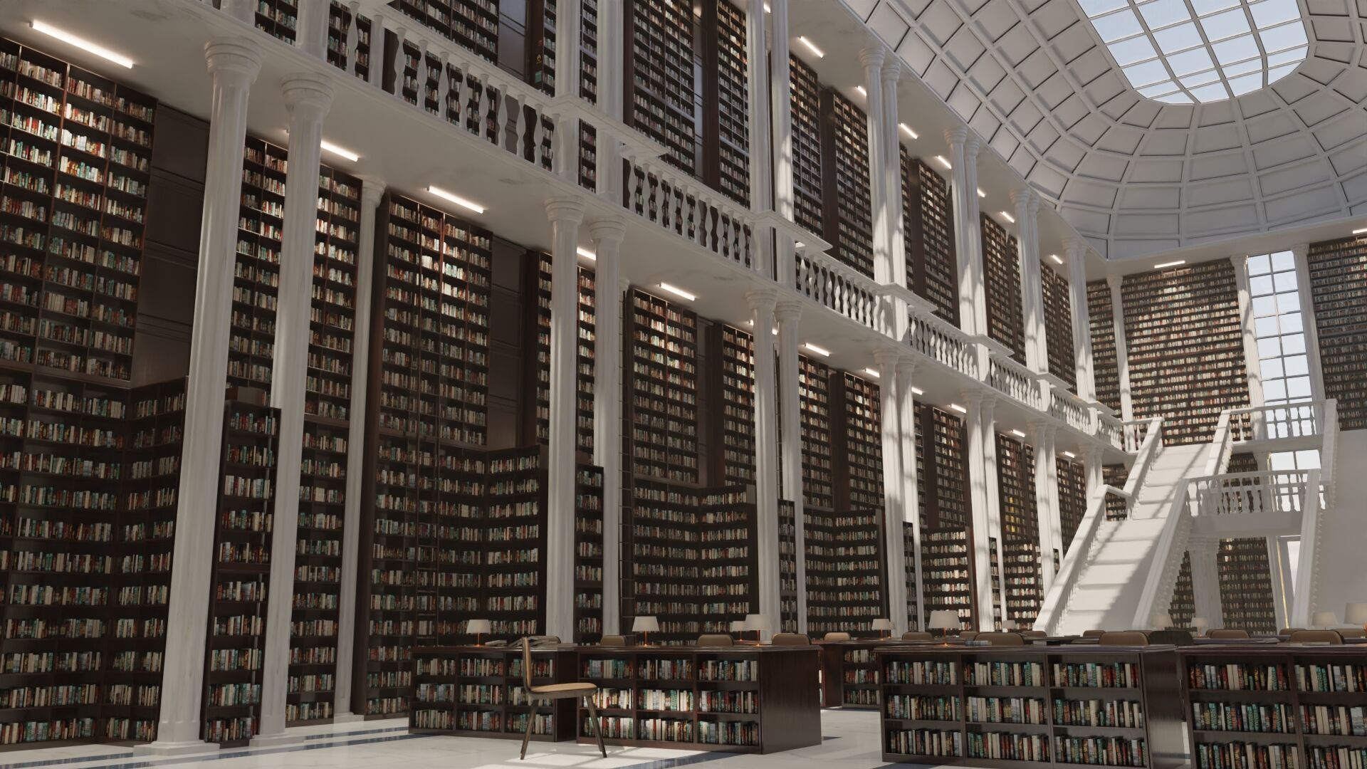Grand European Library 3D model_2