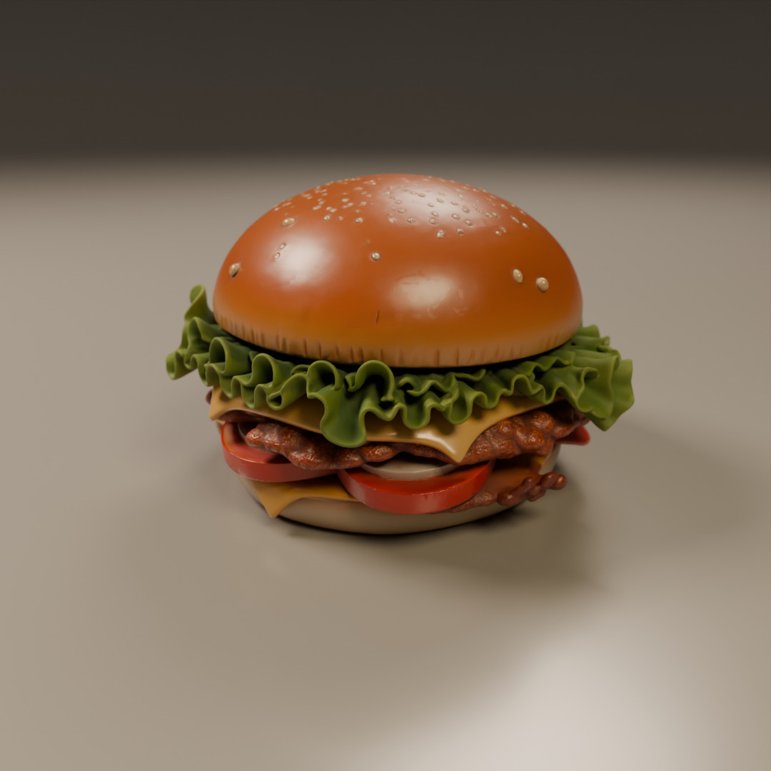 hamburger 3D print model_5