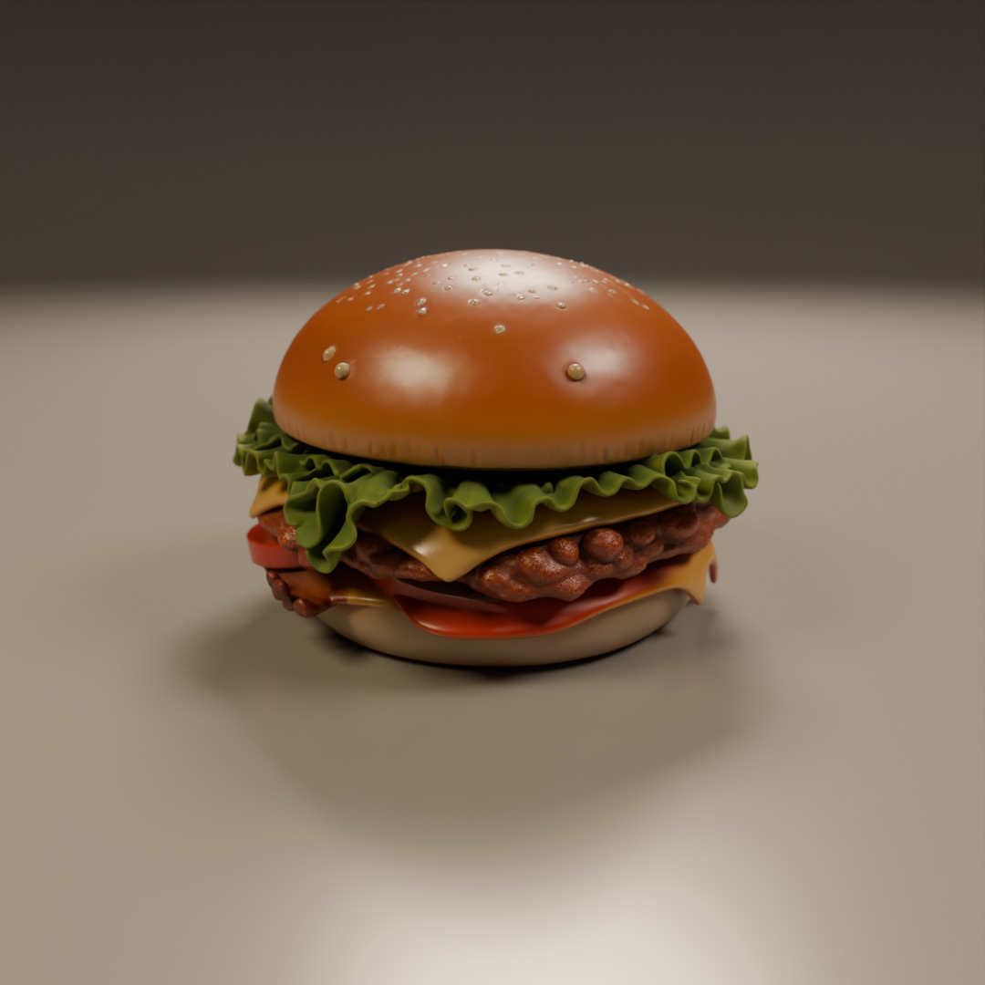 hamburger 3D print model_6