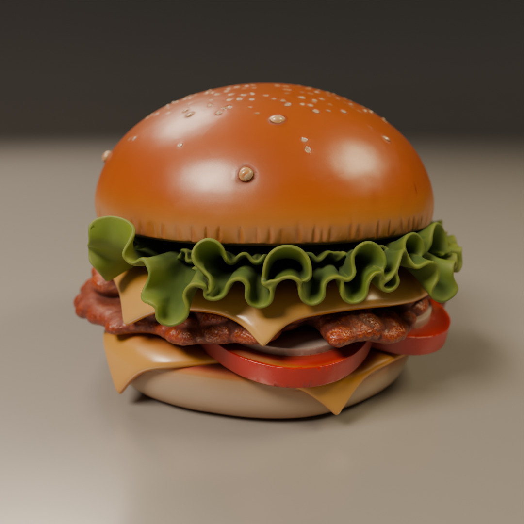 hamburger 3D print model_8