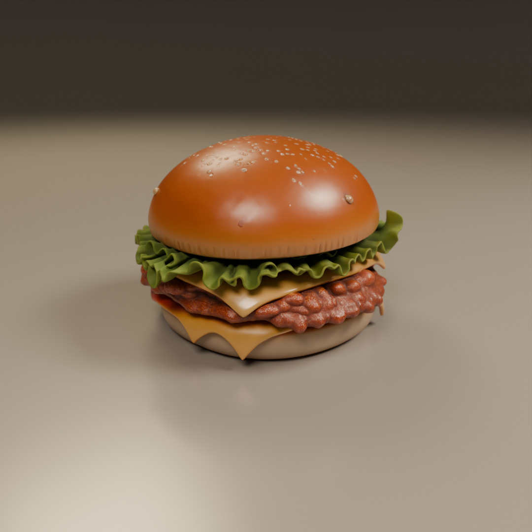 hamburger 3D print model_7
