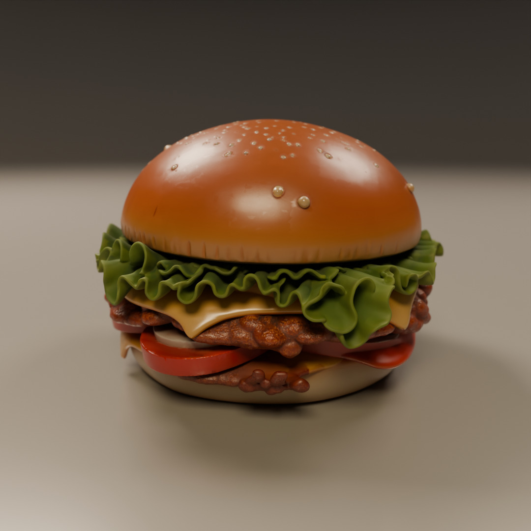 hamburger 3D print model_2