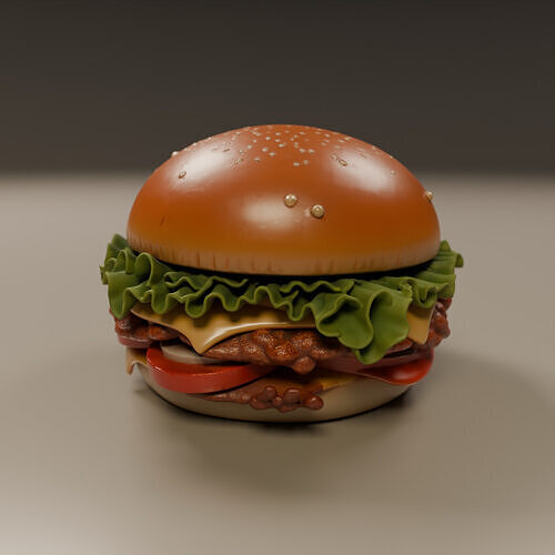hamburger 3D print model 3