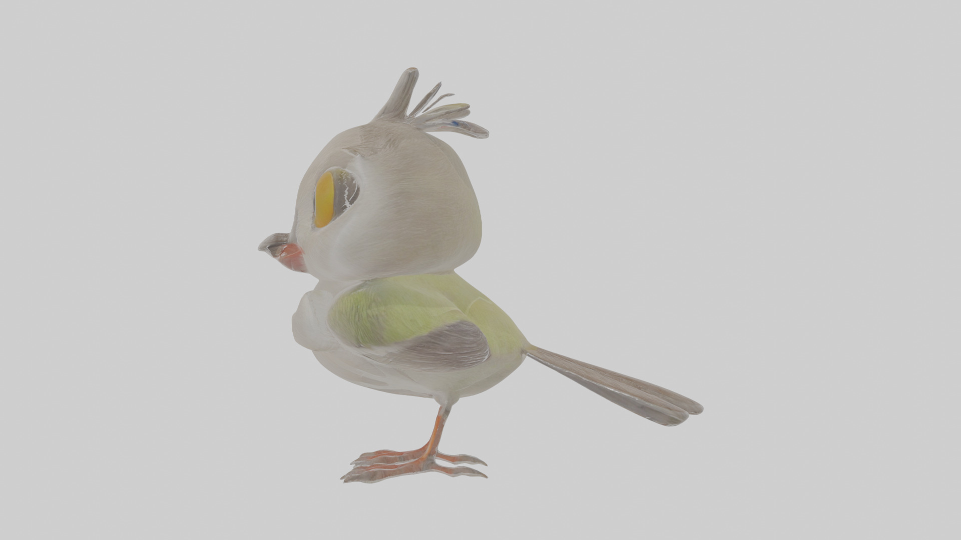 Cartoon Gerygone Low-poly 3D model_18