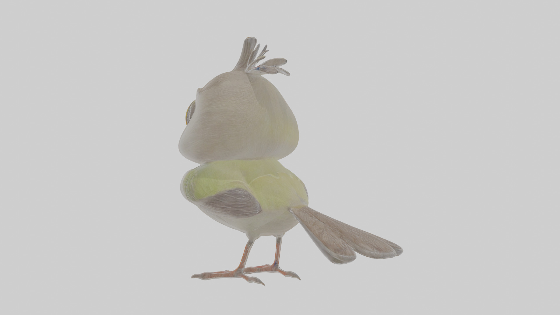 Cartoon Gerygone Low-poly 3D model_3