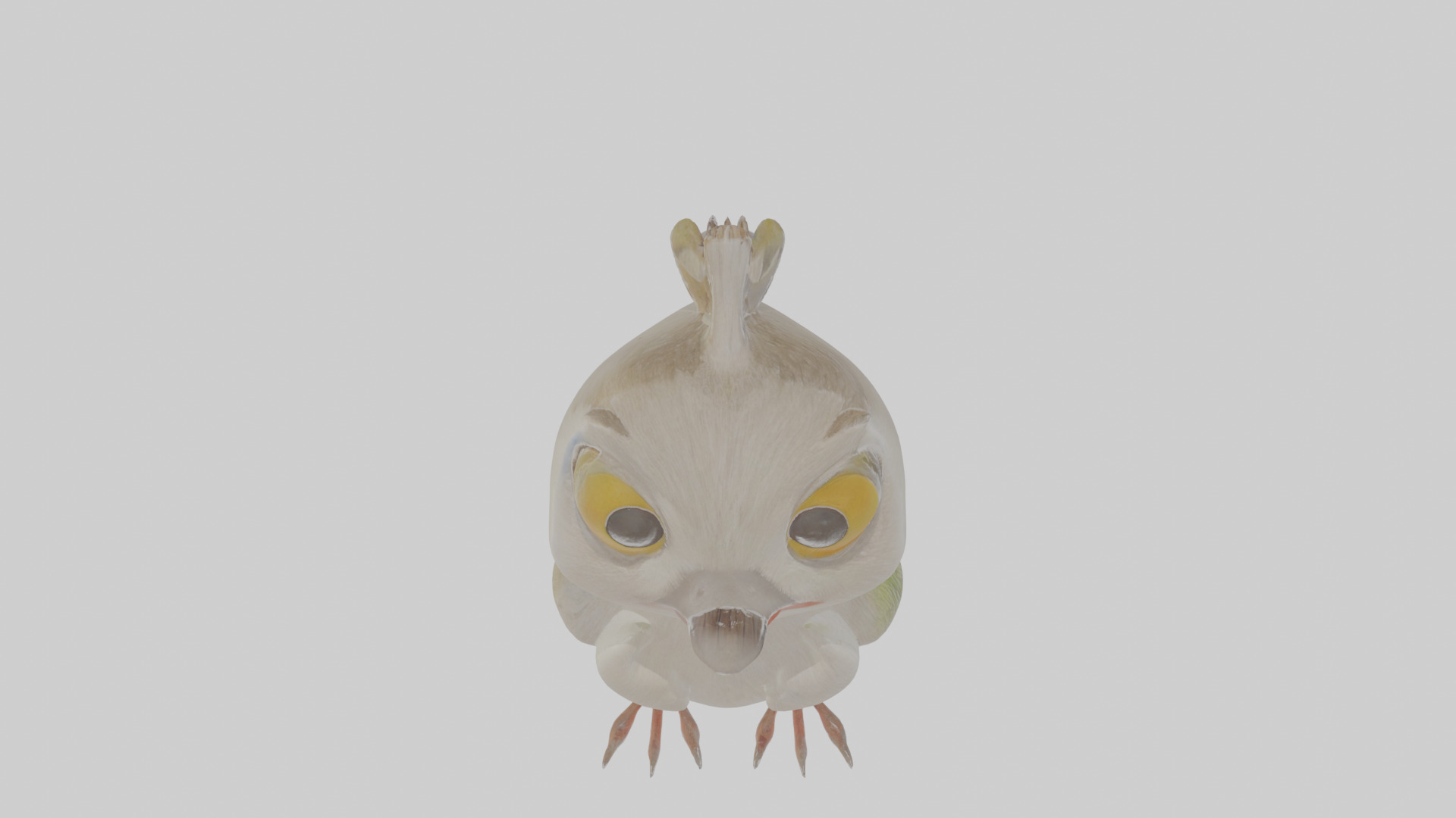 Cartoon Gerygone Low-poly 3D model_24