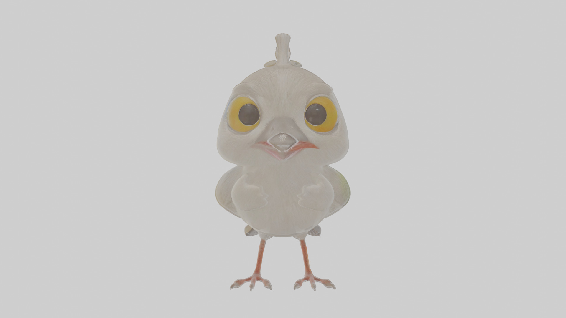 Cartoon Gerygone Low-poly 3D model_14
