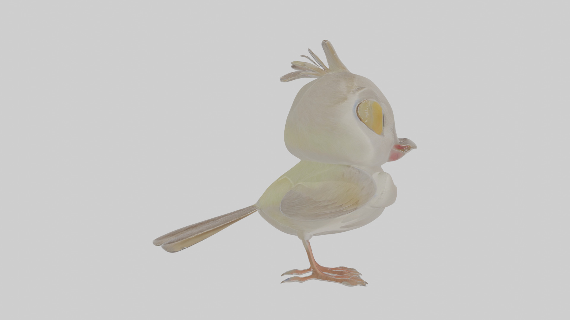 Cartoon Gerygone Low-poly 3D model_20