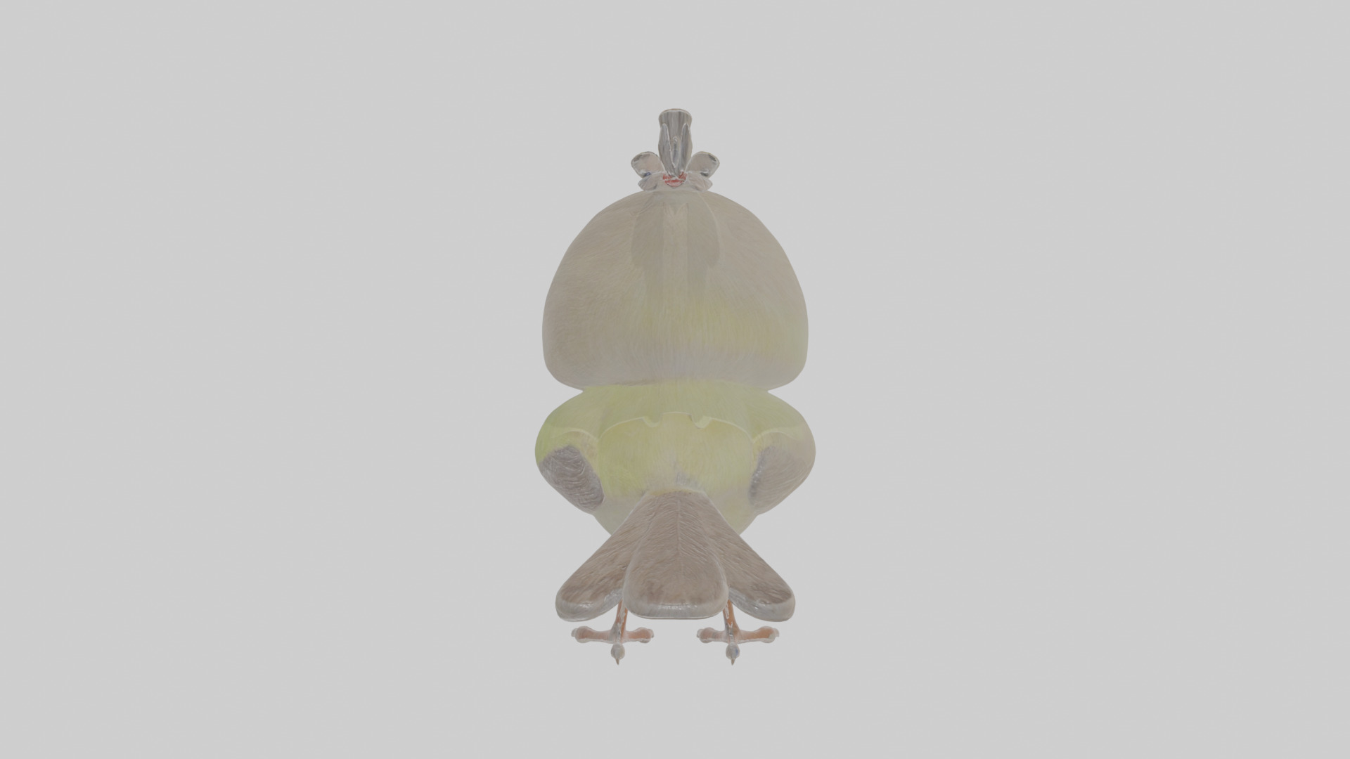 Cartoon Gerygone Low-poly 3D model_1