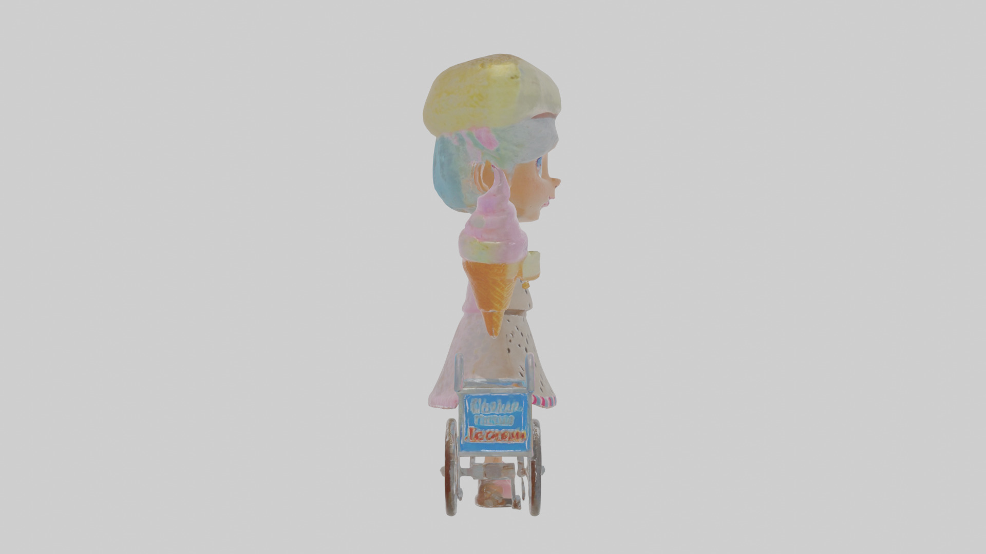 Cartoon Isolde the Ice Cream Vendor Model Low-poly 3D model_20