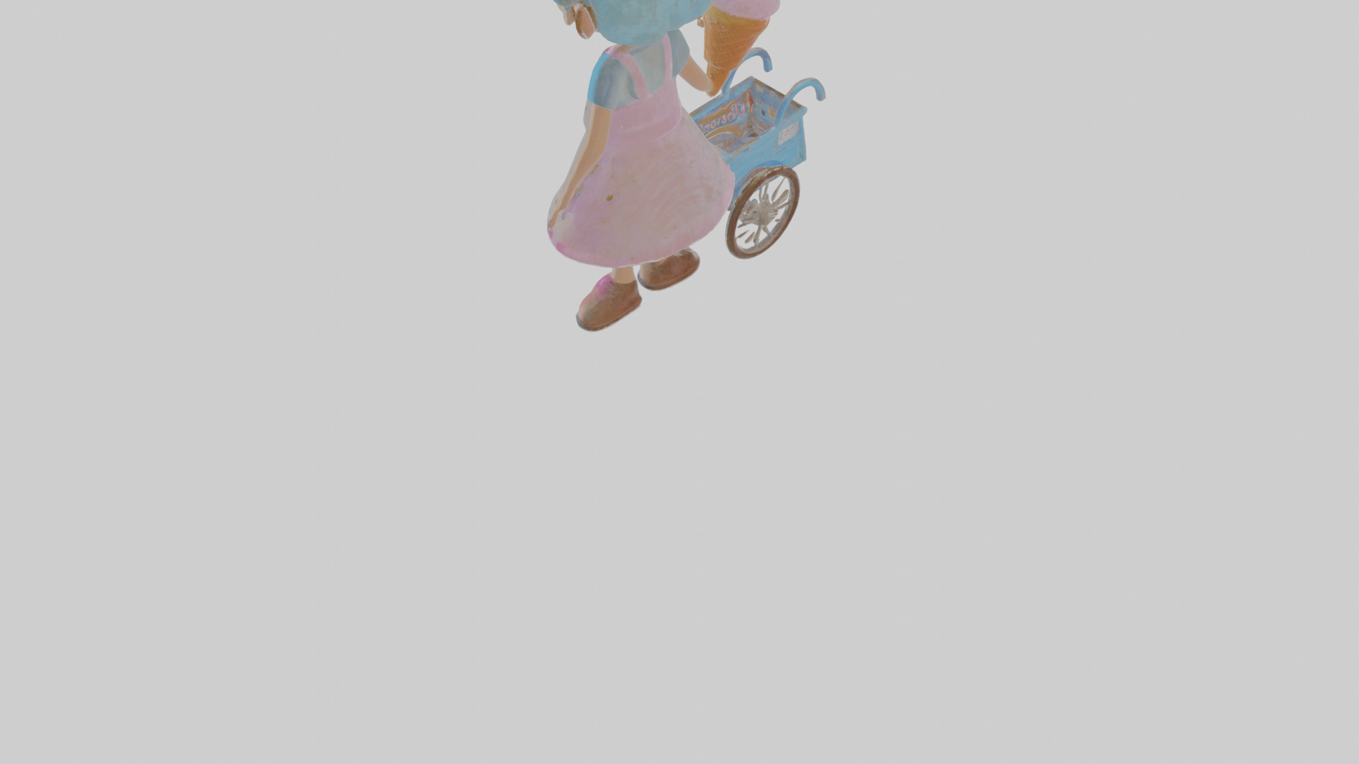 Cartoon Isolde the Ice Cream Vendor Model Low-poly 3D model_4