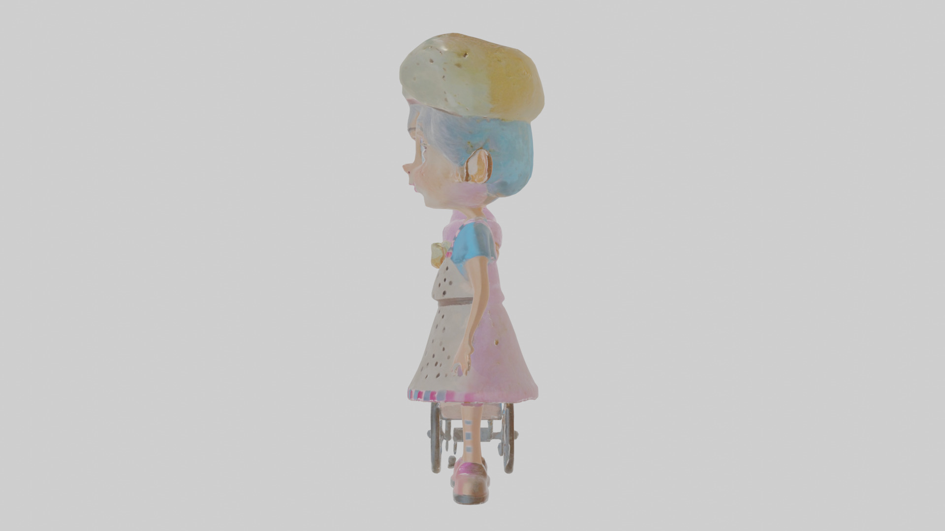 Cartoon Isolde the Ice Cream Vendor Model Low-poly 3D model_19