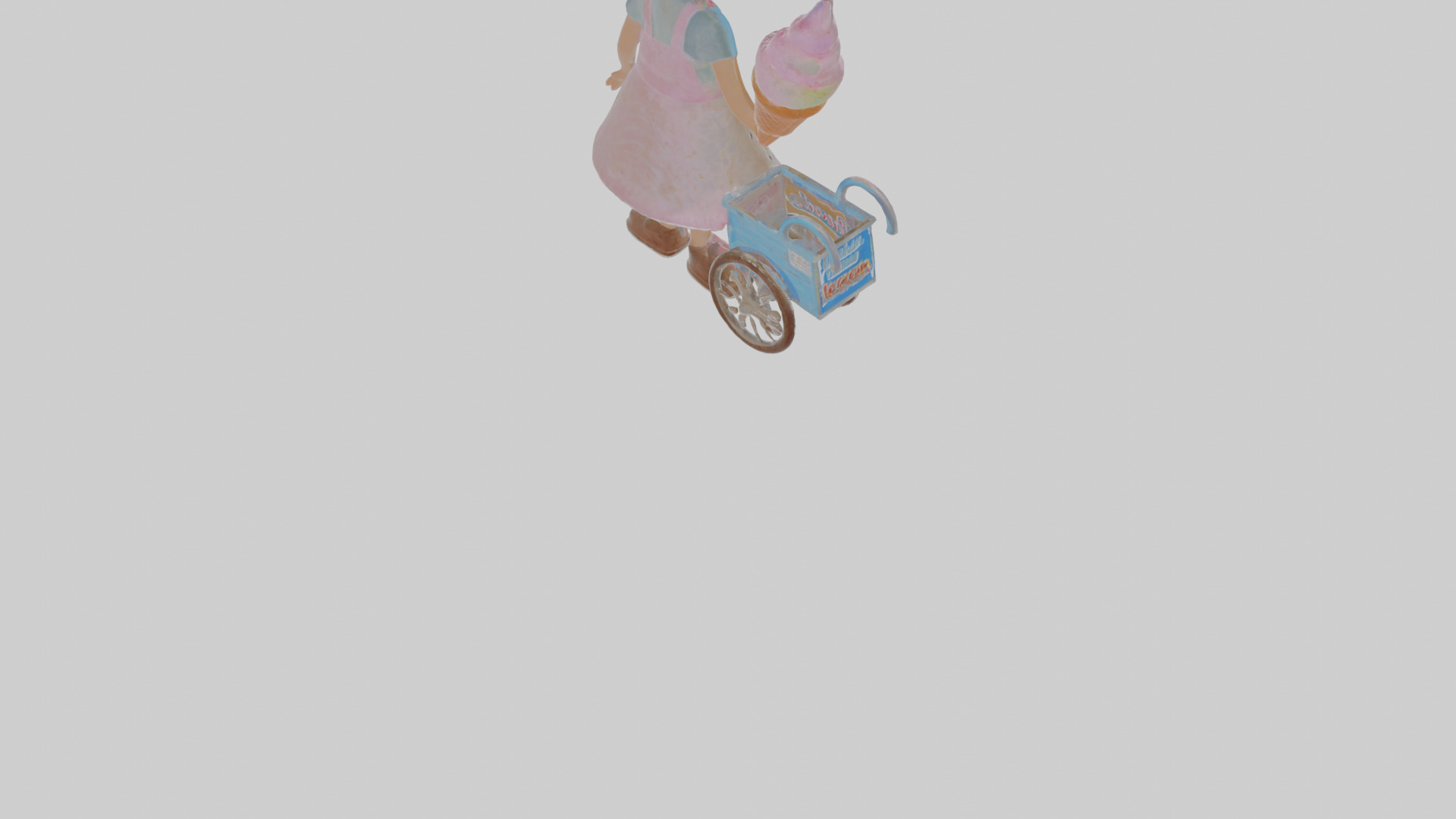 Cartoon Isolde the Ice Cream Vendor Model Low-poly 3D model_5