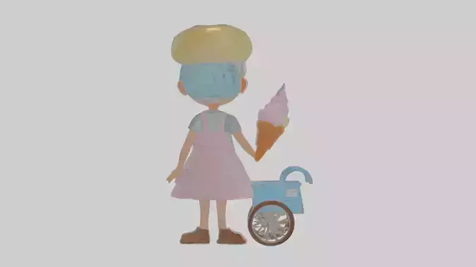 Cartoon Isolde the Ice Cream Vendor Model