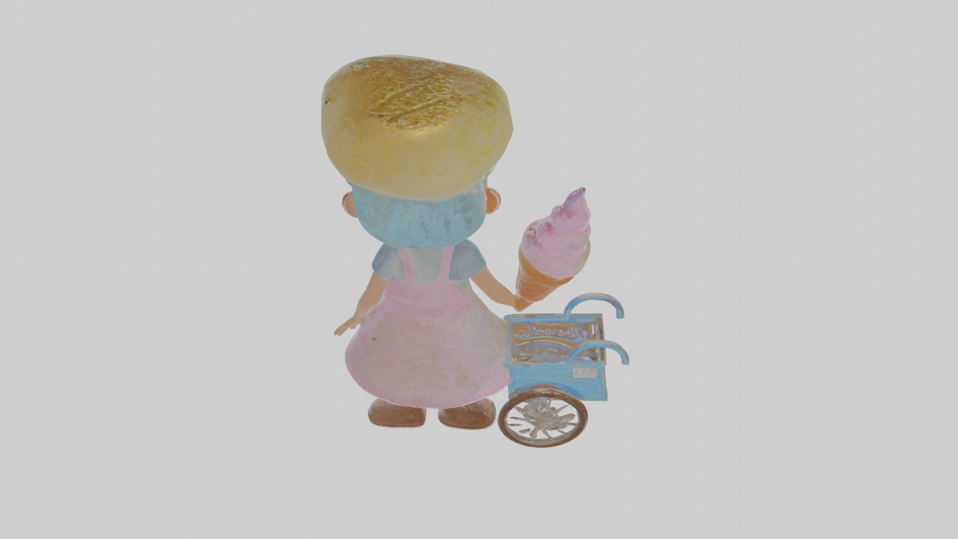Cartoon Isolde the Ice Cream Vendor Model Low-poly 3D model_23