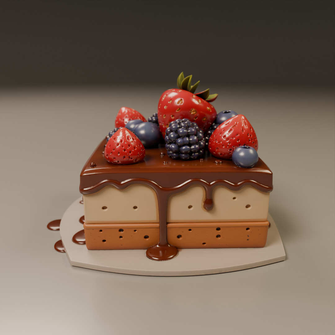 red fruit cake 3D print model_8