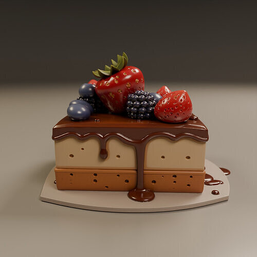 red fruit cake 3D print model 4